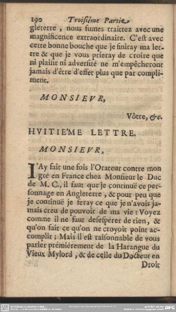 Huitième Lettre
