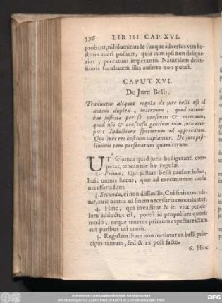Caput XVI. De Iure Belli.