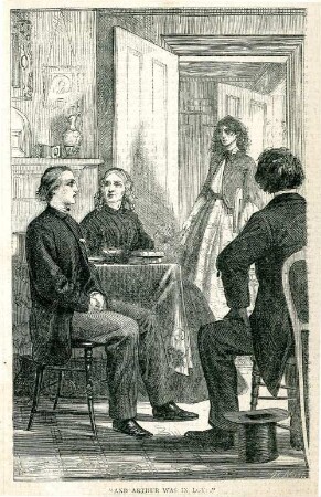 "And Arthur was in love" : mehrere Personen sitzen in einem Zimmer, in das ein junges Mädchen eintritt
