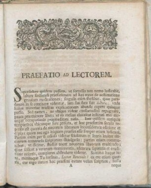 Praefatio ad Lectorem.