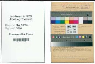 Entnazifizierung Franz Hunkemoeller , geb. 06.12.1889 (Pfarrer)