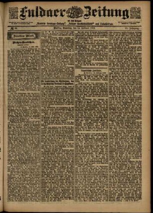Zweite Ausgabe vom Samstag, den 14. Februar 1903.