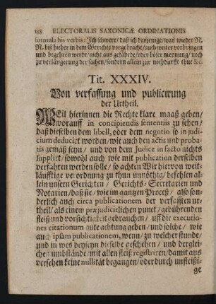 Tit. XXXIV. Von verfassung und publicirung der Urtheil.