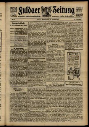 Zweite Ausgabe vom Mittwoch, den 23. Januar 1907.