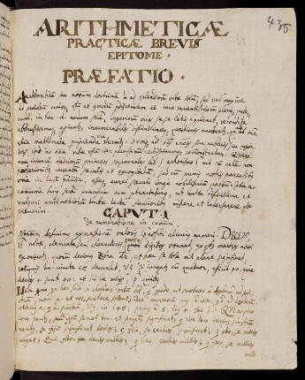 435r-452r, Arithmeticae practicae brevis epitome