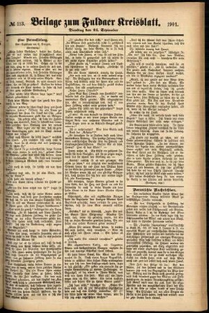 Zweite Ausgabe vom Dienstag, den 24. September 1901.