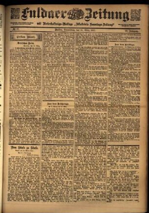 Erste Ausgabe vom Donnerstag, den 21. März 1901.