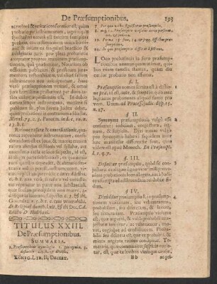 Titulus XXIII. De Praesumptionibus