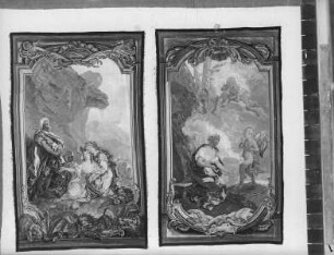 Folge von Wandteppichen: Amor und Psyche — Psyche sucht Trost bei ihrem Vater?