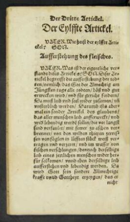 Der Eylffte Artickel.