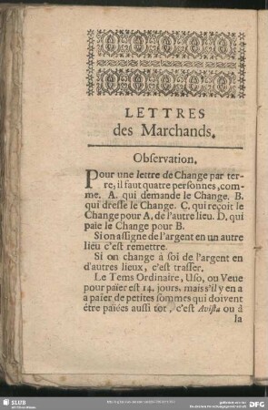 Lettres de Marchands