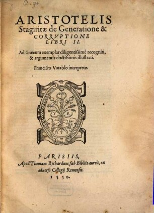 De generatione et corruptione libri duo