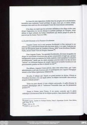 La Société Ottomane et les Penseurs Occidentaux