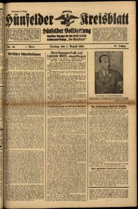 Erste Ausgabe vom Freitag, den 01. August 1941.