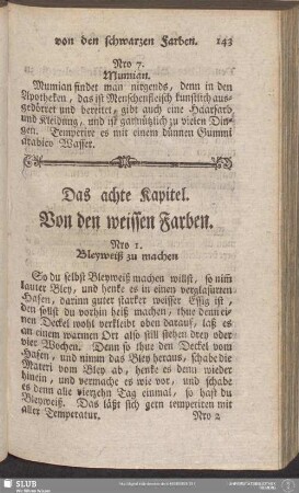 Das achte Kapitel. Von den weissen Farben