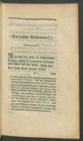 Der falsche Beichtvater.