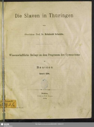 Die Slaven in Thüringen