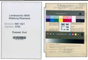 Entnazifizierung Kurt Duessel , geb. 03.12.1907 (Arbeitsvorbereiter)