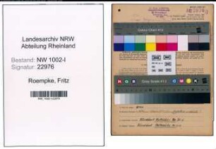 Entnazifizierung Fritz Roempke, geb. 13.09.1910 (Schachtmeister)
