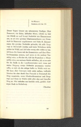 An Herder Wandsbeck, den 25. November 1775