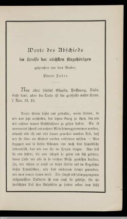 Worte des Abschieds