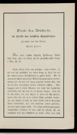 Worte des Abschieds