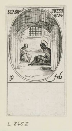 Feburar - Heiliger Gabinius, Blatt 15 der Folge "Les images de tous les saincts et saintes de l'année"