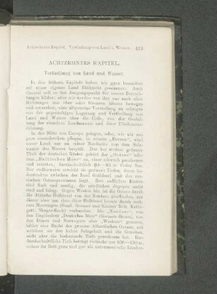 Achtzehntes Kapitel. Vertheilung von Land und Wasser.