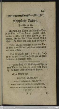 Achtzehnte Lection. Fortsetzung