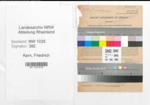 Entnazifizierung Friedrich Kern , geb. 29.10.1891 (Angestellter)