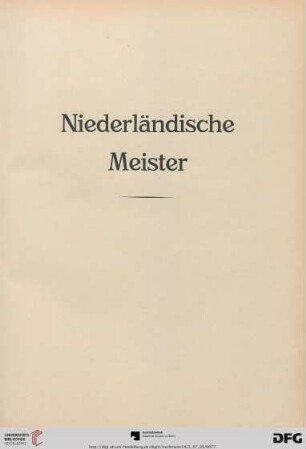 Niederländische Meister (Nr. 595-628)