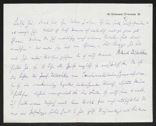 Brief von Clara Jonas an Margarete Hauptmann