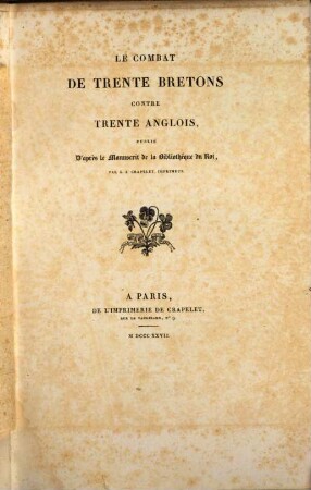 Le Combat de Trente Bretons contre Trente Anglois