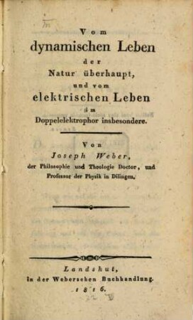 Vom dynamischen Leben der Natur