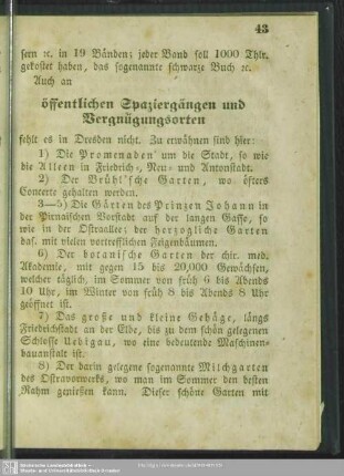 Öffentliche Spaziergänge und Vergnügungsorte