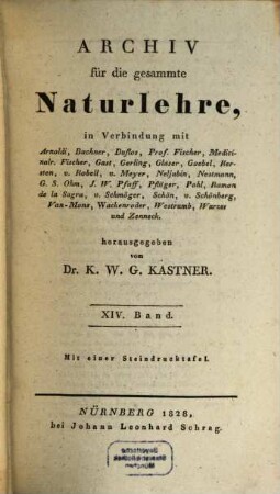 Archiv für die gesammte Naturlehre. 14, 14 (1828)
