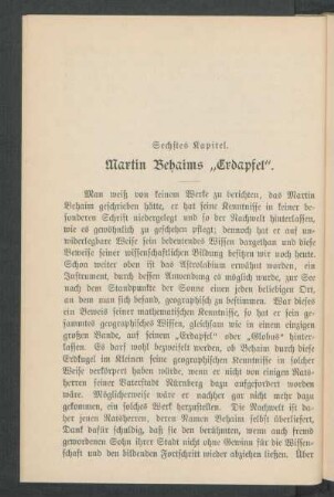 Sechstes Kapitel. - Martin Behaims "Erdapfel".