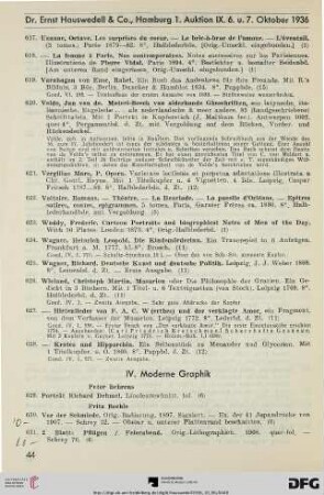 IV. Moderne Graphik (Nr. 629-743)