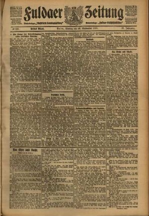 Erste Ausgabe vom Montag, den 26. September 1910.