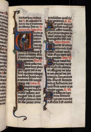 Historisierte Initiale: U(tinam): Autor am Schreibpult