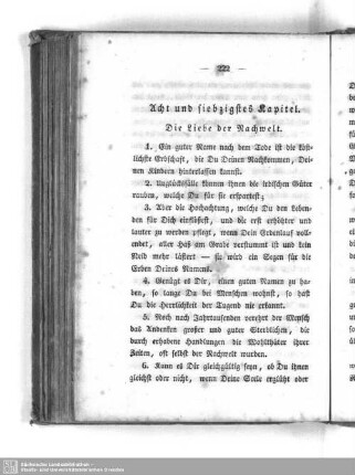 Acht und siebzigstes Kapitel. Die Liebe der Nachwelt