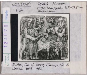 London, British Museum: Elfenbeinpyxis, Hirtenszene