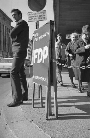 Wahlwerbung zur Kommunalwahl am 20. Oktober 1968.