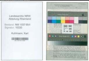 Entnazifizierung Karl Kuhlmann , geb. 28.02.1896 ()