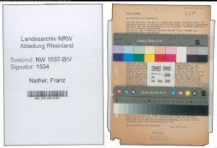 Entnazifizierung Franz Nather , geb. 13.10.1898 (Rektor)