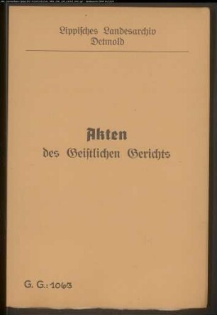 Bartold Klocken zu Welstrup [Welstorf] und Anna Margarete Begemann modo Berend Drocken (Drake) auf dem Voßhagen gegen Begemann und Klocke, wegen Ehesachen