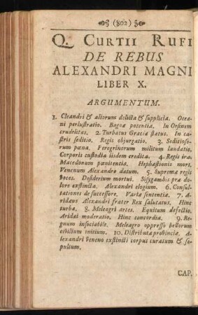 Q. Curtii Rufi De Rebus Alexandri Magni, Liber X.