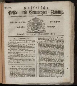 Nr. 75, Sonnabend den 17ten September. 1814
