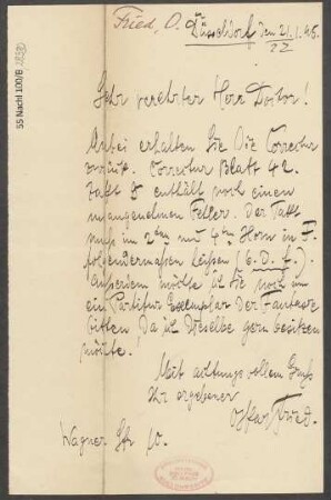 Brief an B. Schott's Söhne : 21.01.1895