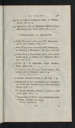 57-85, Theologi in Quarto - Auctores Classici Graeci in Quarto